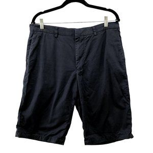 COS Chino Shorts Mens Size 34 Black Flat Front 11'' Inseam Lightweight Cotton